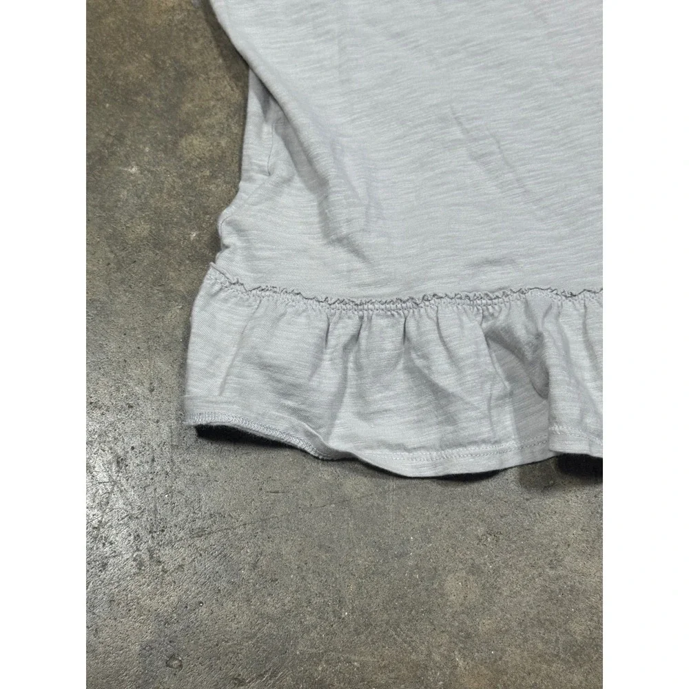 Hollister Tank‎ Top Women XS Gray Excellent Lace Ruffle Racerback Slub Knit